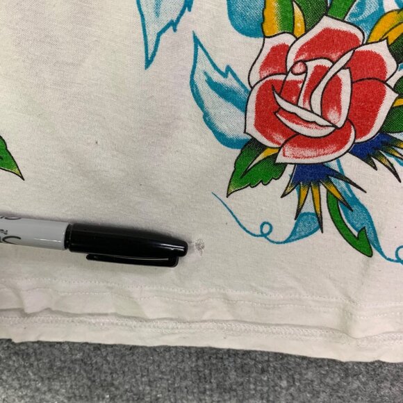 Vintage ED HARDY Y2K Bird Rose Tattoo‎ Graphic Short Sleeve Tee Size M - Picture 3 of 7